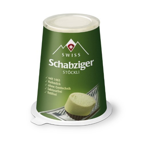 Swiss Schabziger Stöckli fettarmer Käse Schweizer Reibekäse 100g KÜHLVERSAND