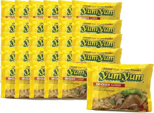 30 x Instant Nudeln mit CHICKEN / HUHN Geschmack – yumyum – asiafoodland Spar-Set inkl. 3 x gratis Real Stevia Sticks (3×2 g)