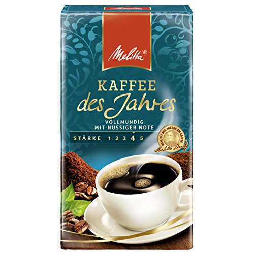 Melitta Gemahlener Röstkaffee, Filterkaffee, vollmundig mit nussiger Note, kräftiger Röstgrad, Stärke 4, Kaffee des Jahres, 6 x 500 g