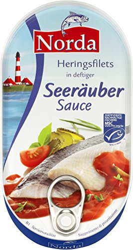 Norda Heringsfilets, zarte Fisch-Filets Seeräuber, MSC zertifiziert, 13er Pack (13 x 200 g)