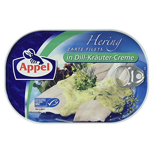 Appel Heringsfilets, zarte Fisch-Filets in Dill-Kräuter-Creme, MSC zertifiziert, 200 g