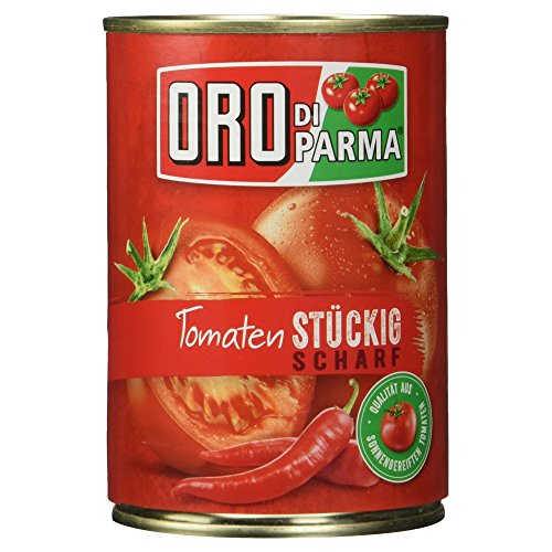 Oro di Parma geschälte stückige Tomaten scharf, 400 g