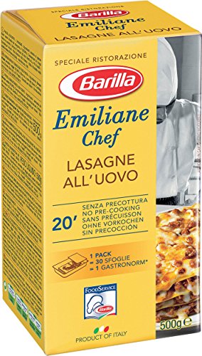 Barilla Pasta Nudeln Emiliane Chef Lasagne all' Uovo, 6er Pack (6 x 500 g)