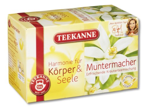 Teekanne Muntermacher Kräuterteemischung 20 Beutel, 2er Pack (2 x 40 g Packung)