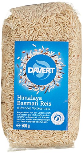 Davert Himalaya Basmati Reis braun, 4er Pack (4 x 500 g) – Bio