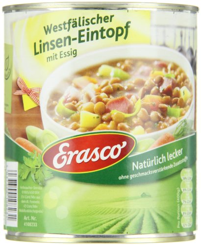 Erasco Westfälischer Linsen-Eintopf mit Essig, 3er Pack (3 x 800 g Dose)
