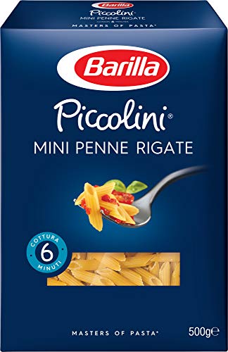 Barilla Hartweizen Pasta Piccolini Mini Penne Rigate – 8er Pack (8x500g)