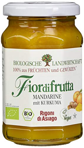 Rigoni di Asiago Fiordifrutta Fruchtaufstrich, Mandarine Kurkuma Bio, 260 gramm