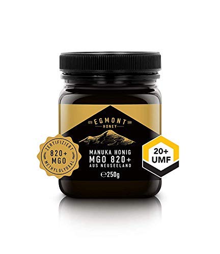 Egmont Honey Manuka-Honig 820+ MGO original aus Neuseeland UMF 20+ – 100% rein, 250 g