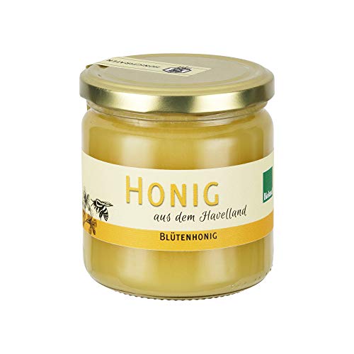 Blütenhonig mild bis aromatisch, Bio Honig 500g, aus dem Havelland, streichzart, ungefilterter und unbehandelter Blütenhonig